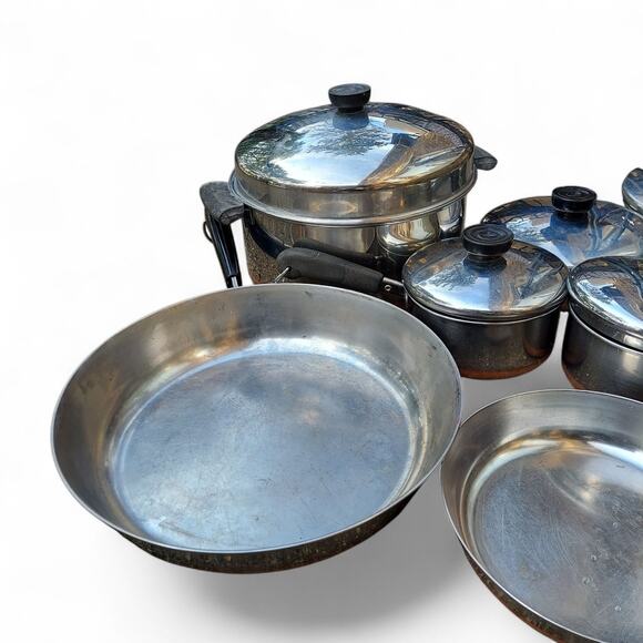 Revere Ware Copper Bottom Cookware Set Lot of 15 Vintage All American Made - Picture 3 of 13